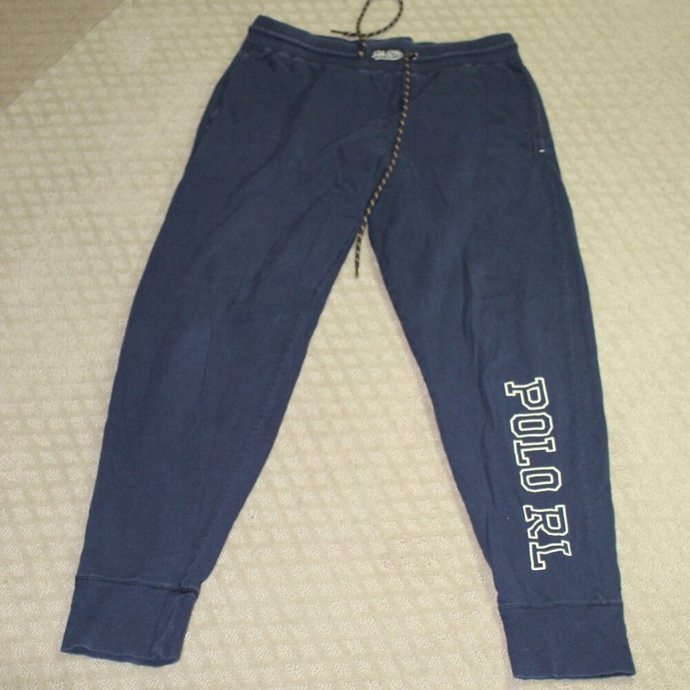 Polo Ralph Lauren Men's Size M 100% Cotton Blue Drawstring Pajama Jogger Pants